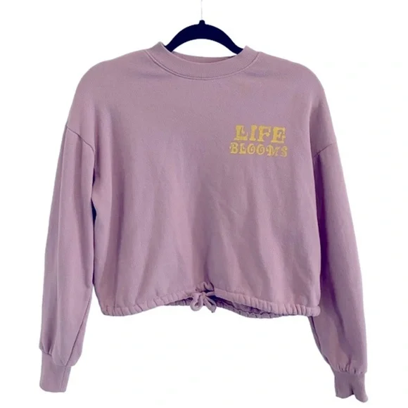 Urban Nation Lavender Life Blooms Graphic Crew Neck Sweatshirt - Picture 3 of 12